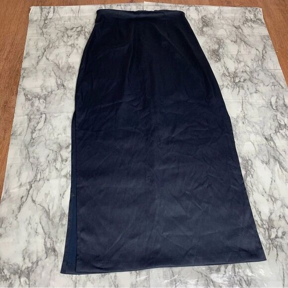 Y2K 2 Piece Skirt Top Formal Set Navy Blue Sparkle Stretch Top size 11 - Picture 5 of 11